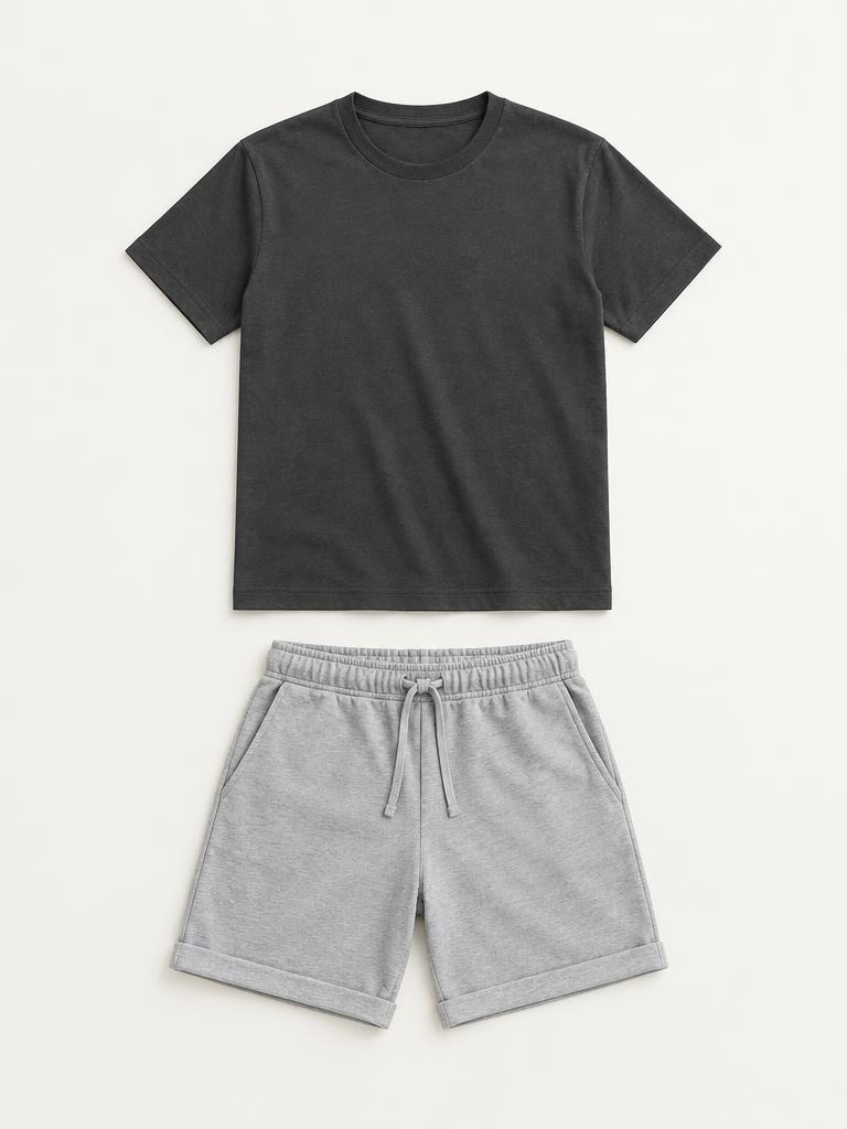 Composição ilustrativa de camiseta e shorts